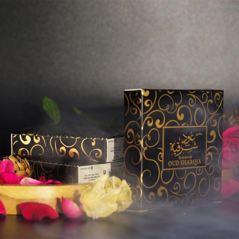 Incienso Bakhoor Oud Sharqia 40g - Aroma Amaderado y Almizclado