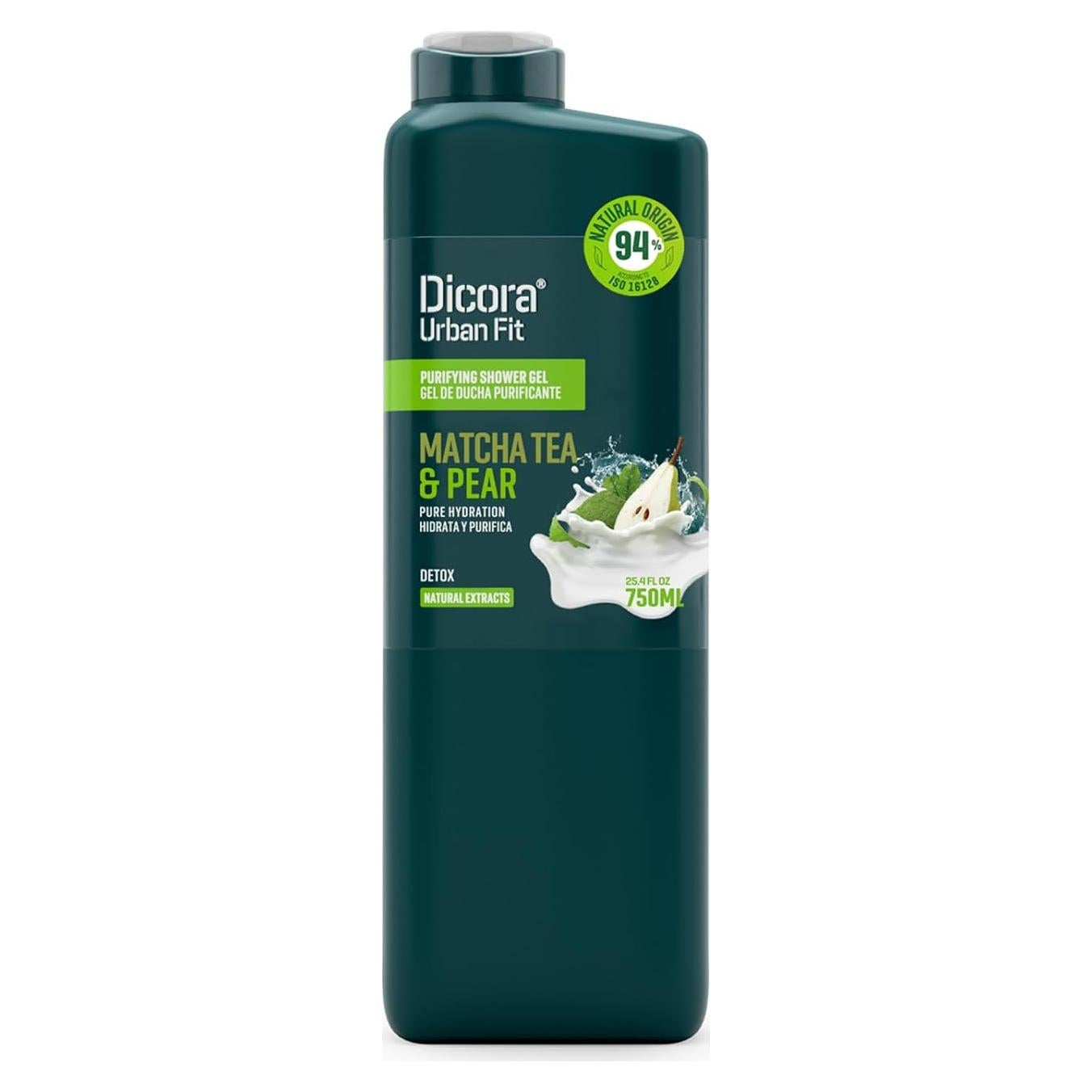 Gel de Ducha Purificante Dicora Urban Fit 750 ml - Té Matcha y Pera
