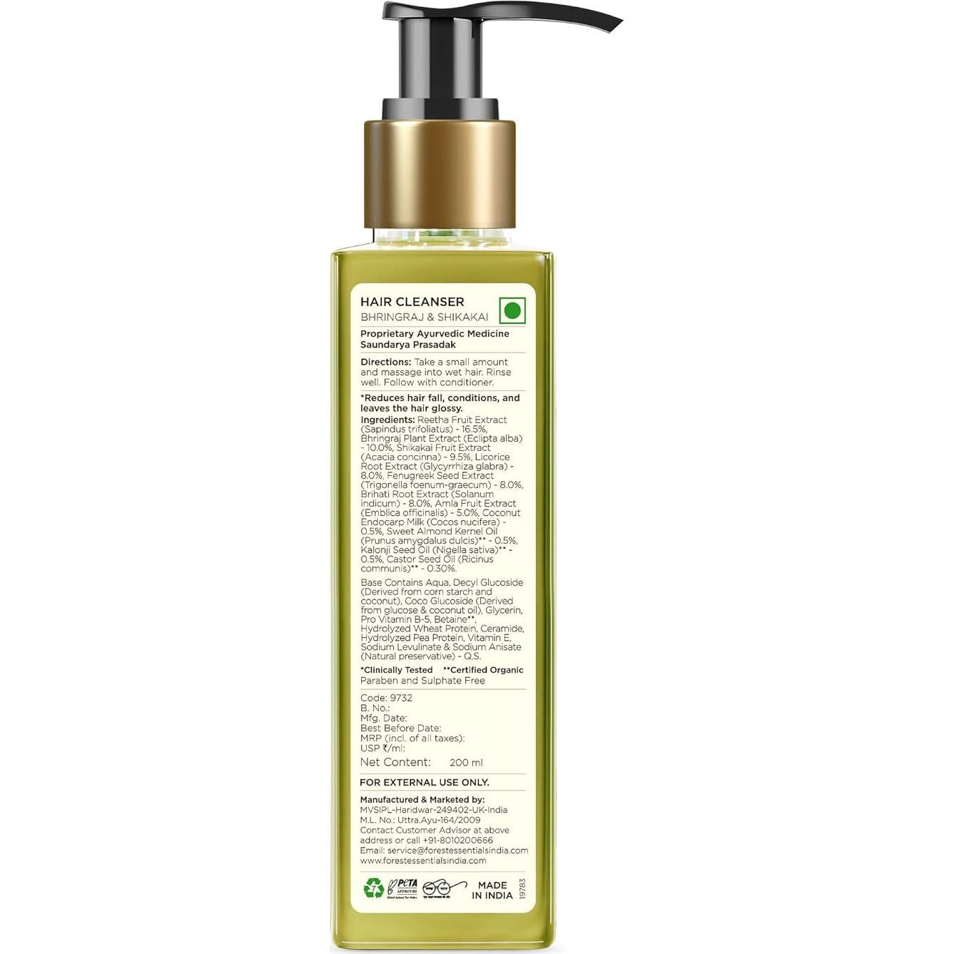 Limpiador de Cabello Forest Essentials Bhringraj y Shikakai 200ml