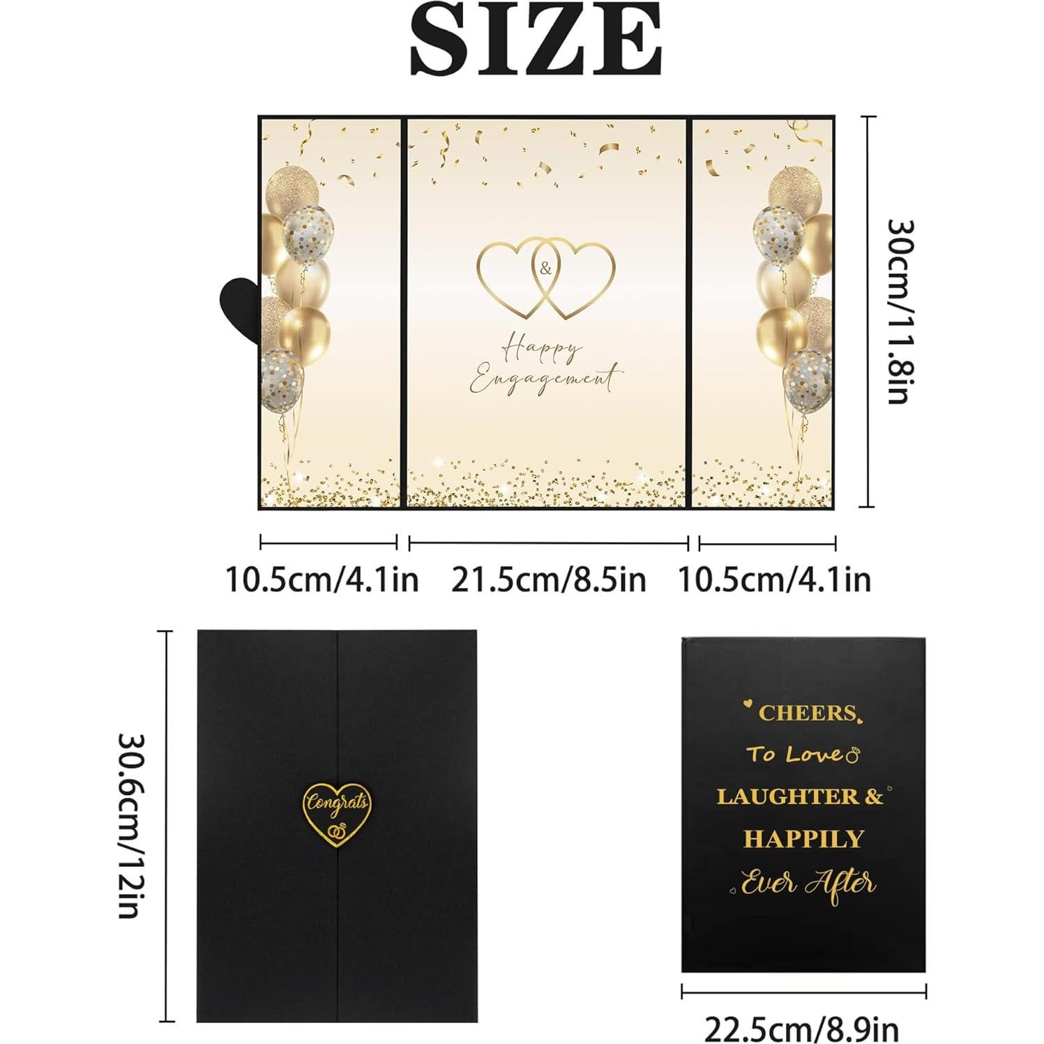 Libro de Firmas de Compromiso DARUNAXY Oro Negro 45.6x30.6cm