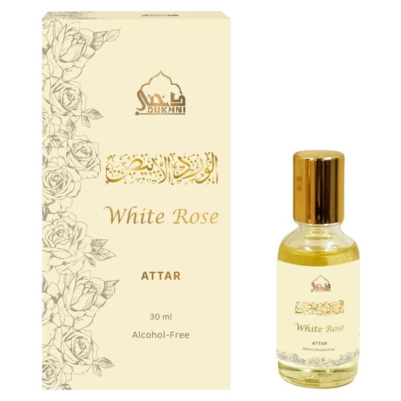 Aceite de Attar de Rosa Blanca 30ml Unisex - Fragancia Duradera