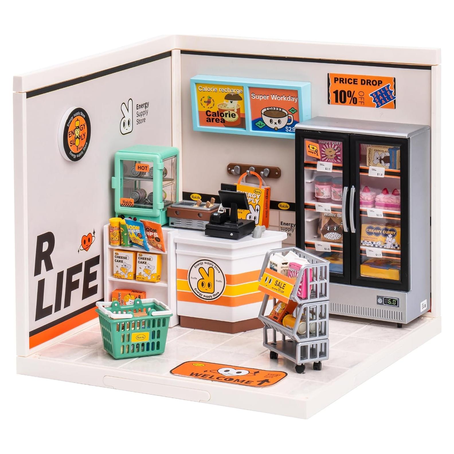 Kit Casa de Muñecas Miniatura ROBOTIME con LED 16x16 cm