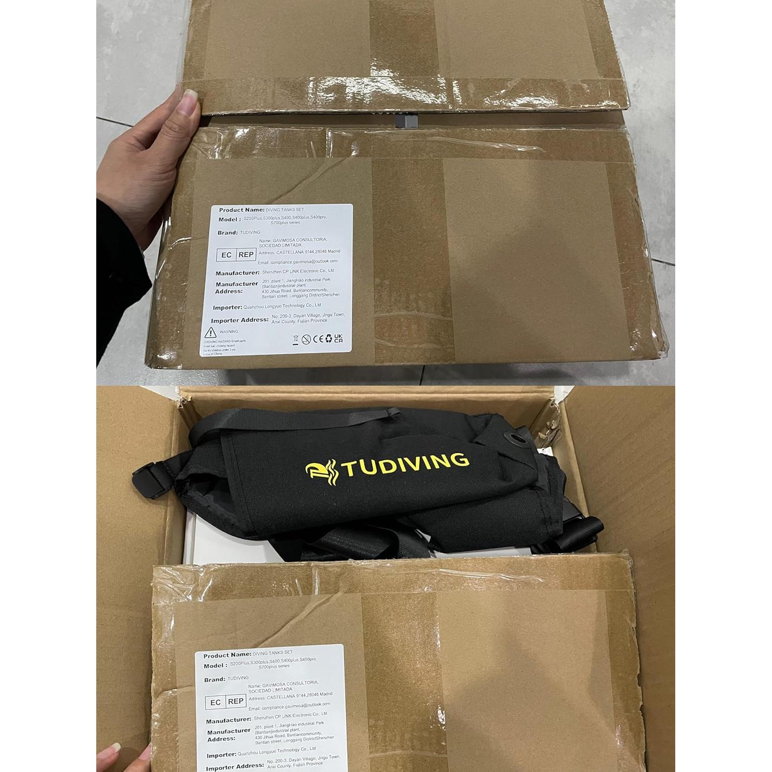 Tanque de Buceo TUDIVING 0.5L Portátil con Compresor 3000 PSI