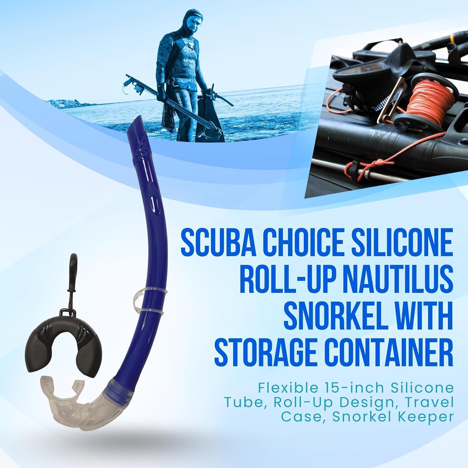 Snorkel Plegable de Silicona Scuba Choice 38 cm Azul