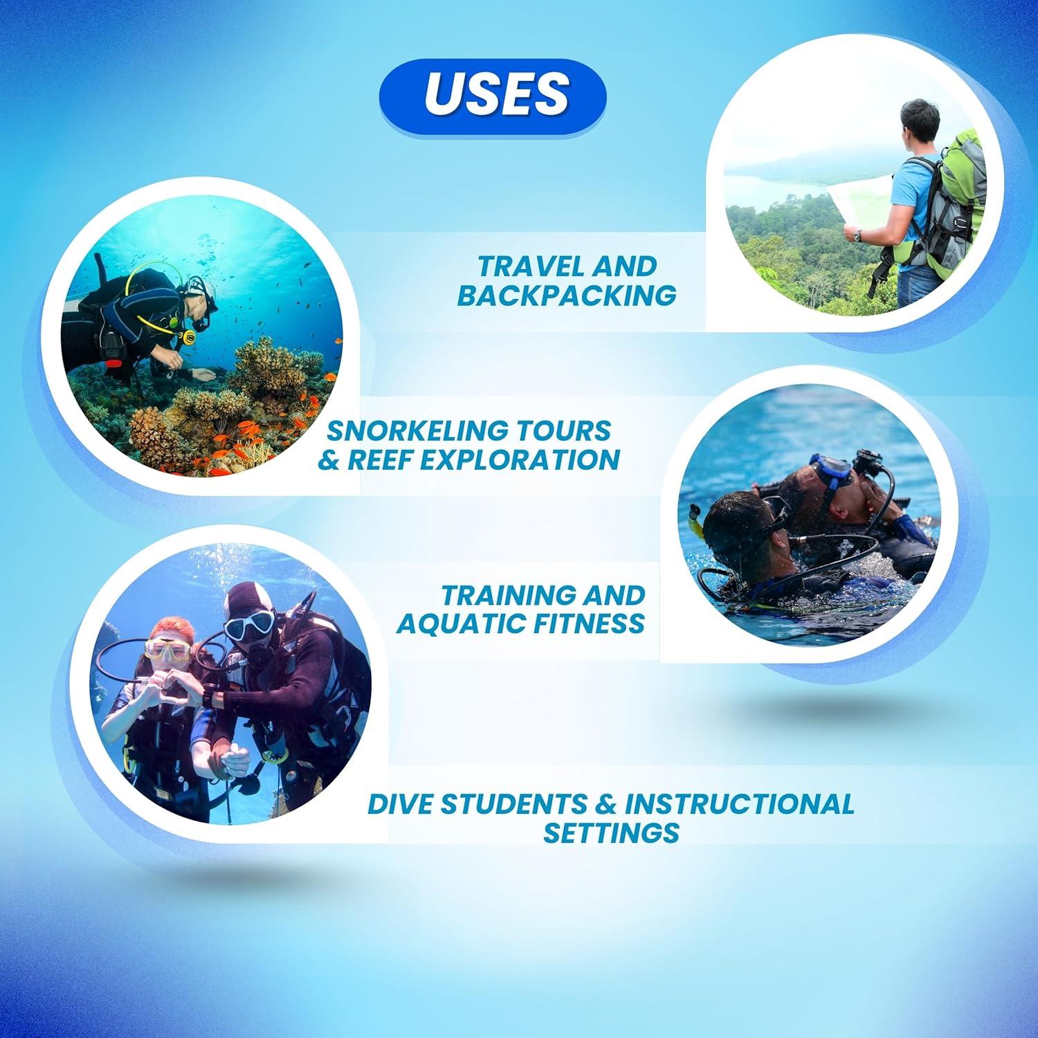 Snorkel Plegable de Silicona Scuba Choice 38 cm Azul