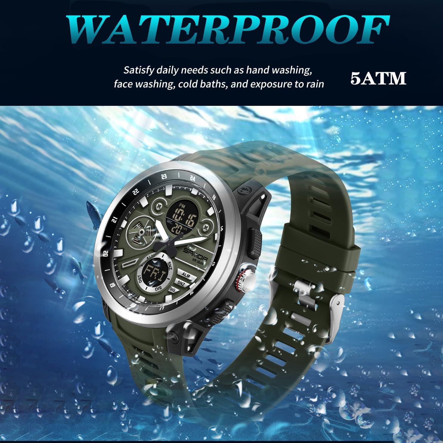 Reloj Deportivo KXAITO Militar Digital Resistente al Agua 50m