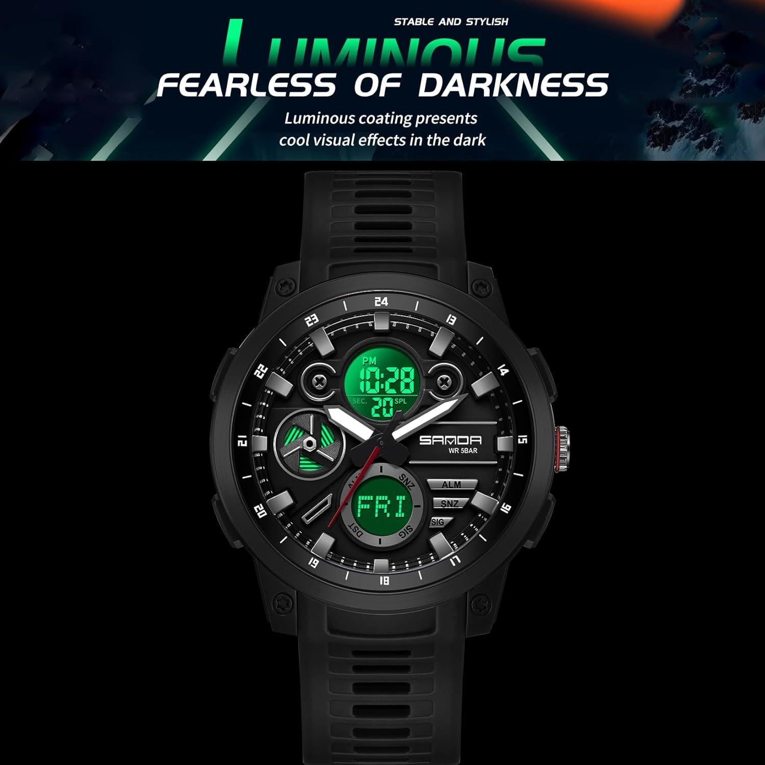 Reloj Deportivo KXAITO Militar Digital Resistente al Agua 50m