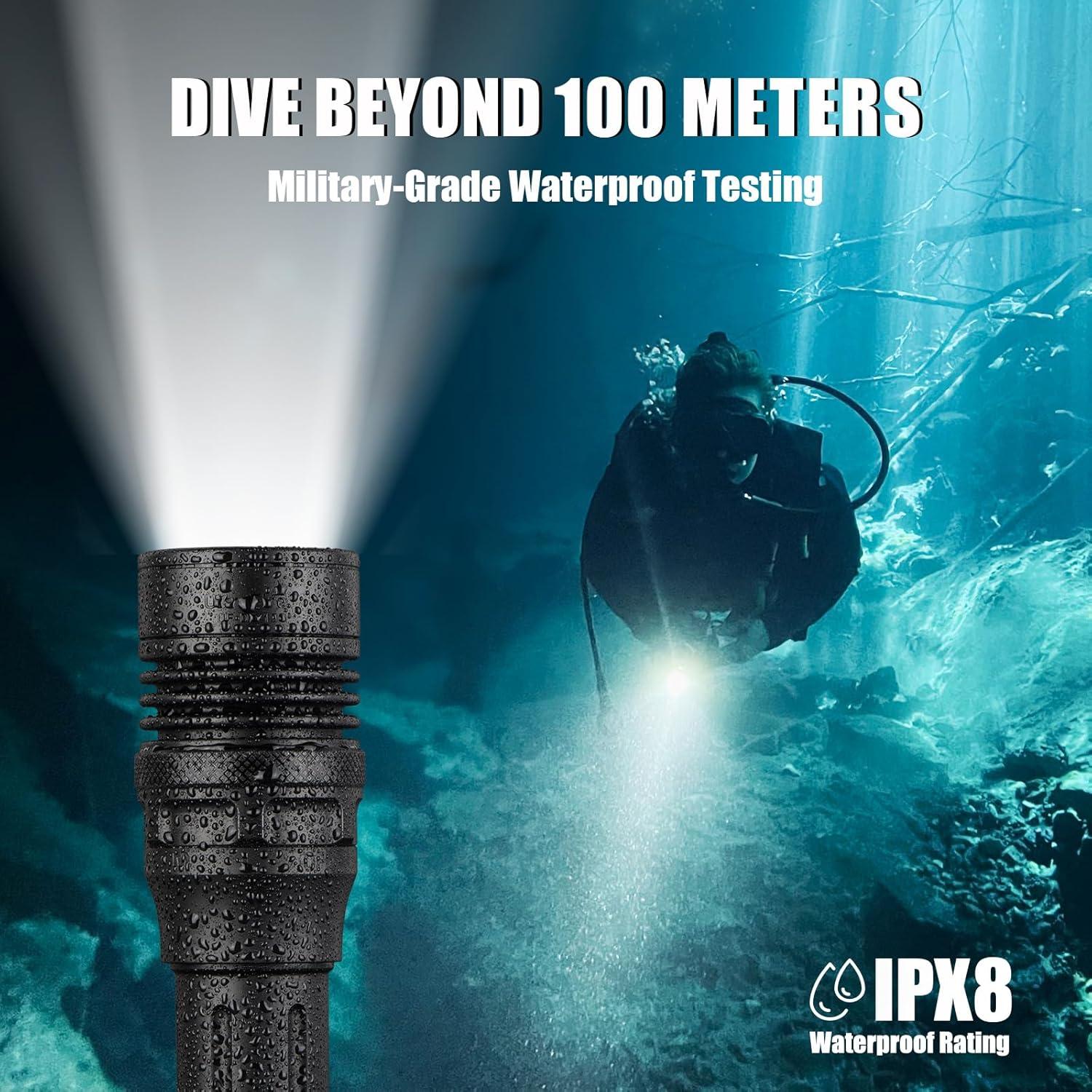 Linterna de Buceo UltraFire UF-DIV13S 3350 Lúmenes IPX8