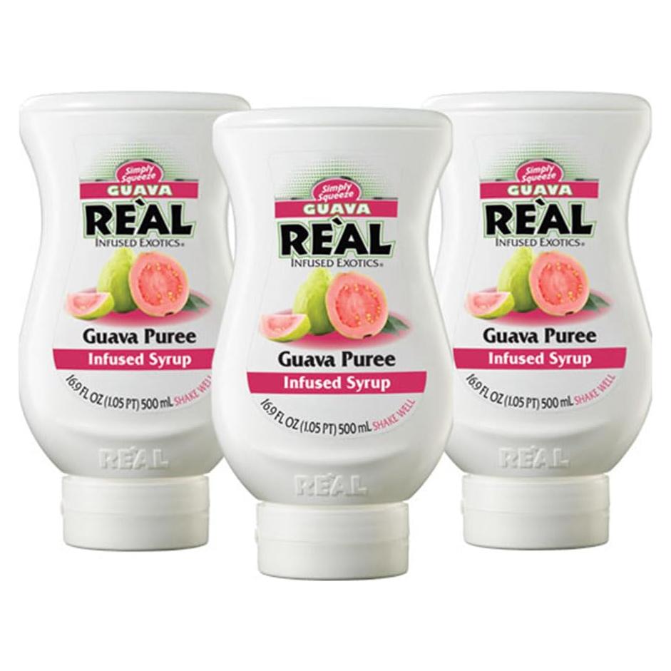 Jarabe de Guayaba Reàl Infused Exotics - Paquete de 3 Botellas 500ml