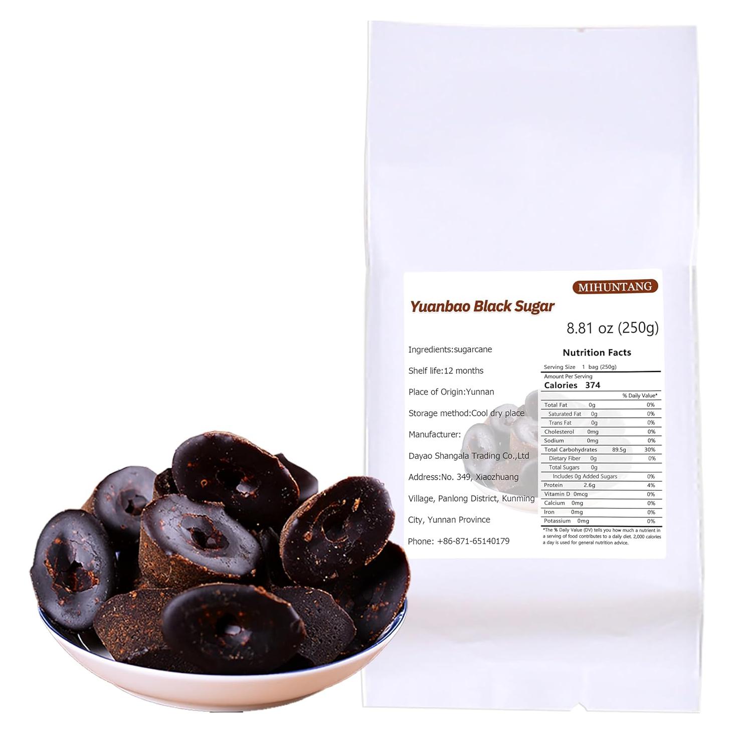 Azúcar Negra Tradicional Chino Yuanbao 250g - Yunnan