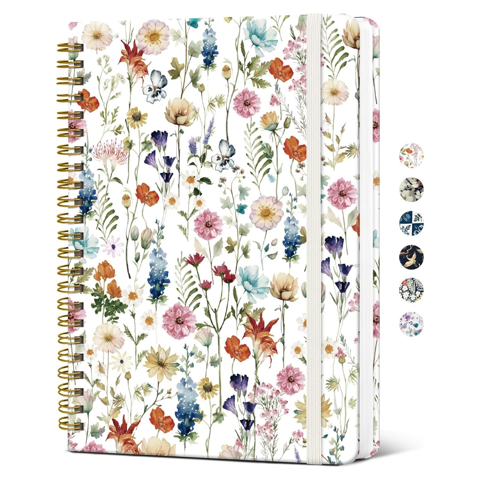 Cuaderno Espiral Taja A5 Floral 140 Páginas Rayadas