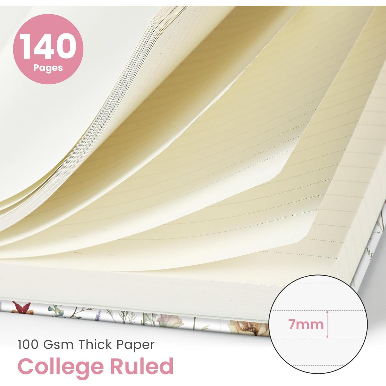 Cuaderno Espiral Taja A5 Floral 140 Páginas Rayadas