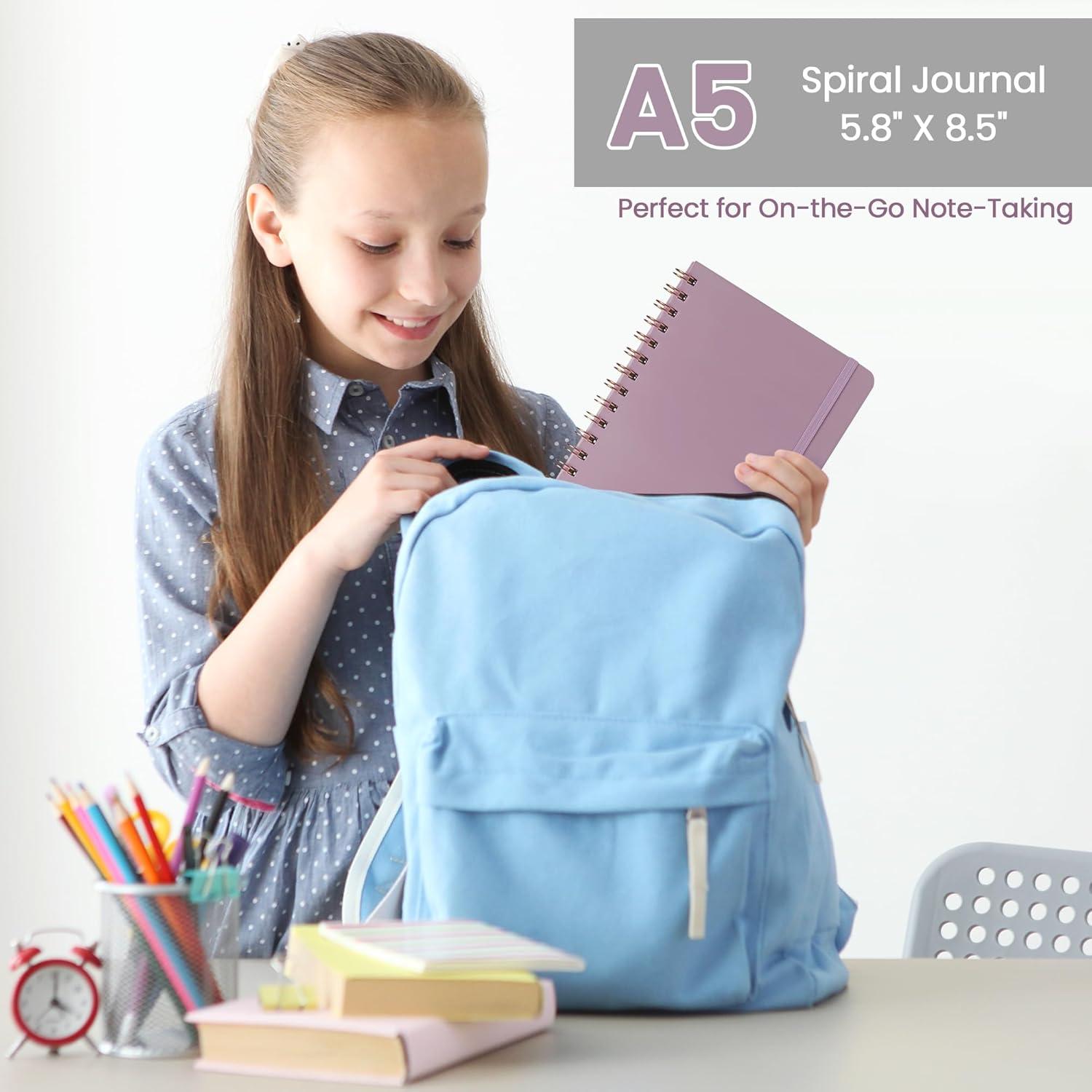 Cuaderno Espiral Tapa Dura CICPAP A5 Rayado Púrpura