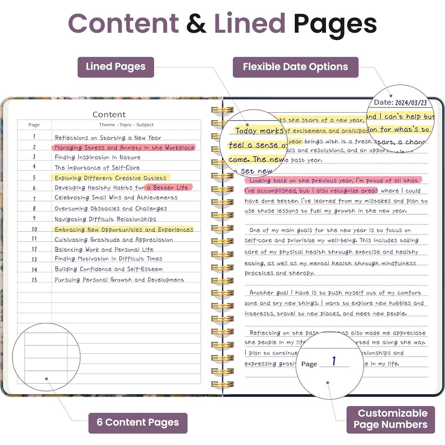 Cuaderno Espiral A5 Taja Jardín 140 Páginas Rayadas