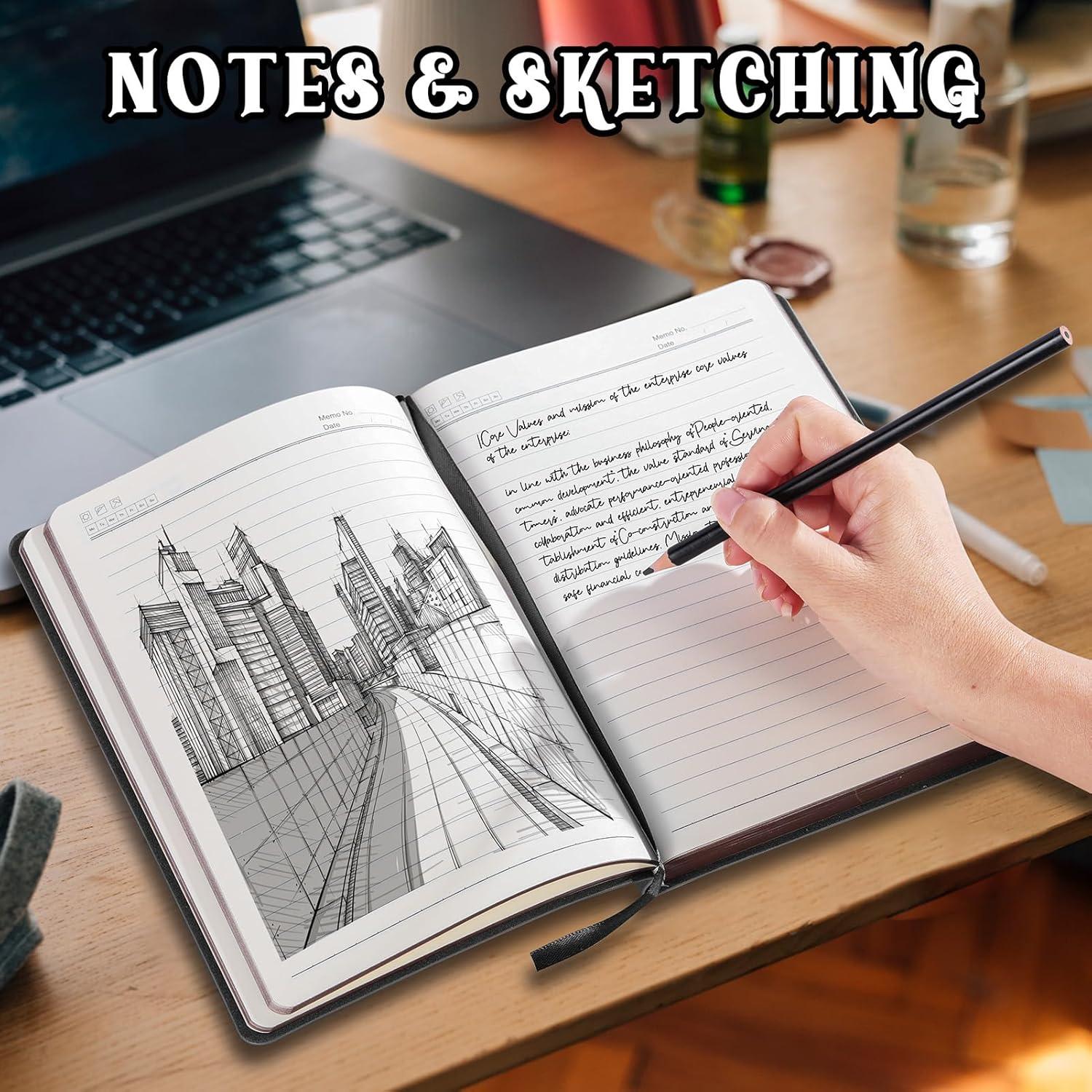 Cuaderno de Piel Vintage Fetinar A5 Rayado 300 Páginas Negro