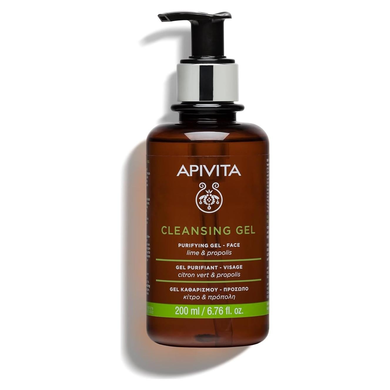 Gel Limpiador Purificante Apivita con Lima y Propóleo 200 mL