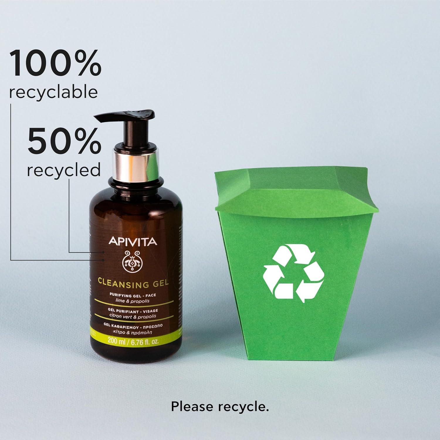 Gel Limpiador Purificante Apivita con Lima y Propóleo 200 mL