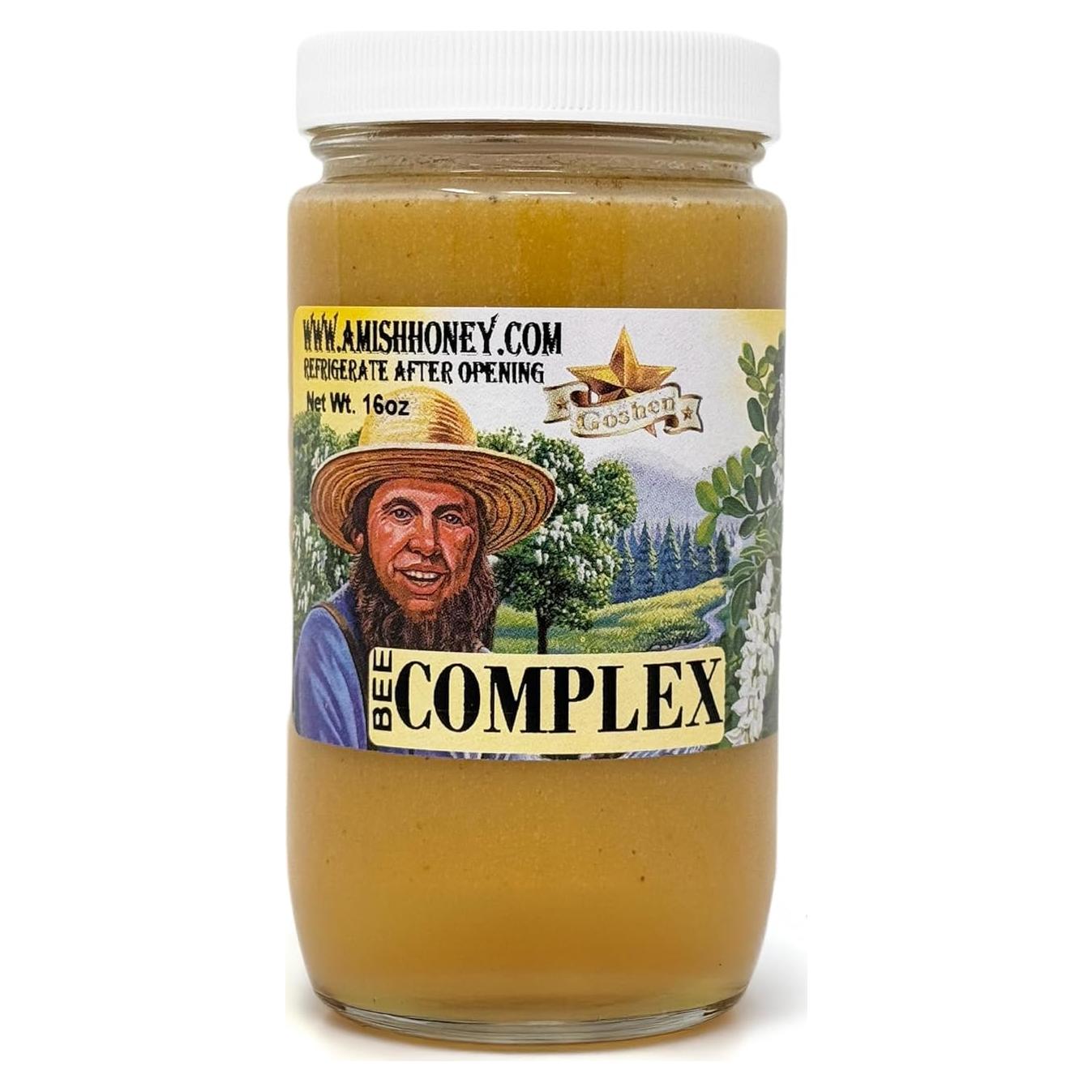 Complejo de Miel Cruda Goshen - 4 Tipos de Miel y Productos de Colmena 454g