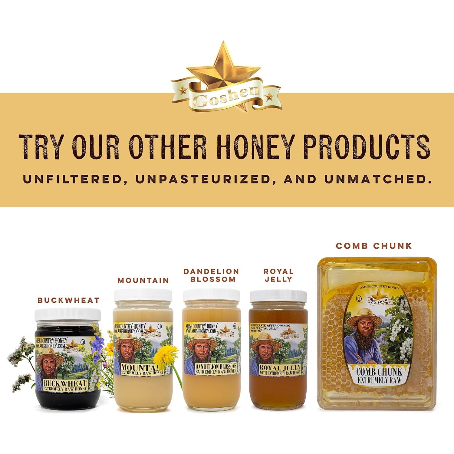 Complejo de Miel Cruda Goshen - 4 Tipos de Miel y Productos de Colmena 454g