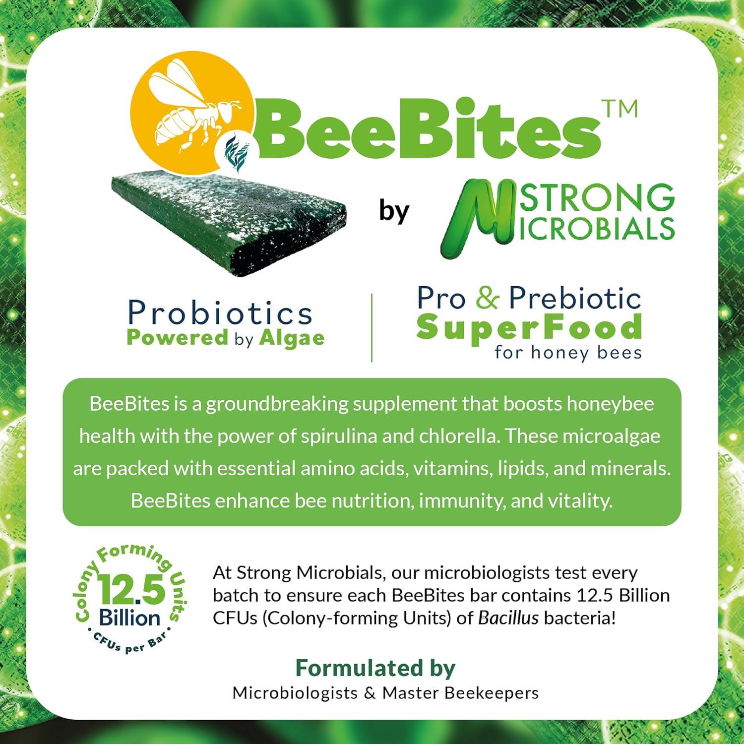 BeeBites Superalimento para Abejas - Fondant con Espirulina y Chlorella - 10 Barras de 50g