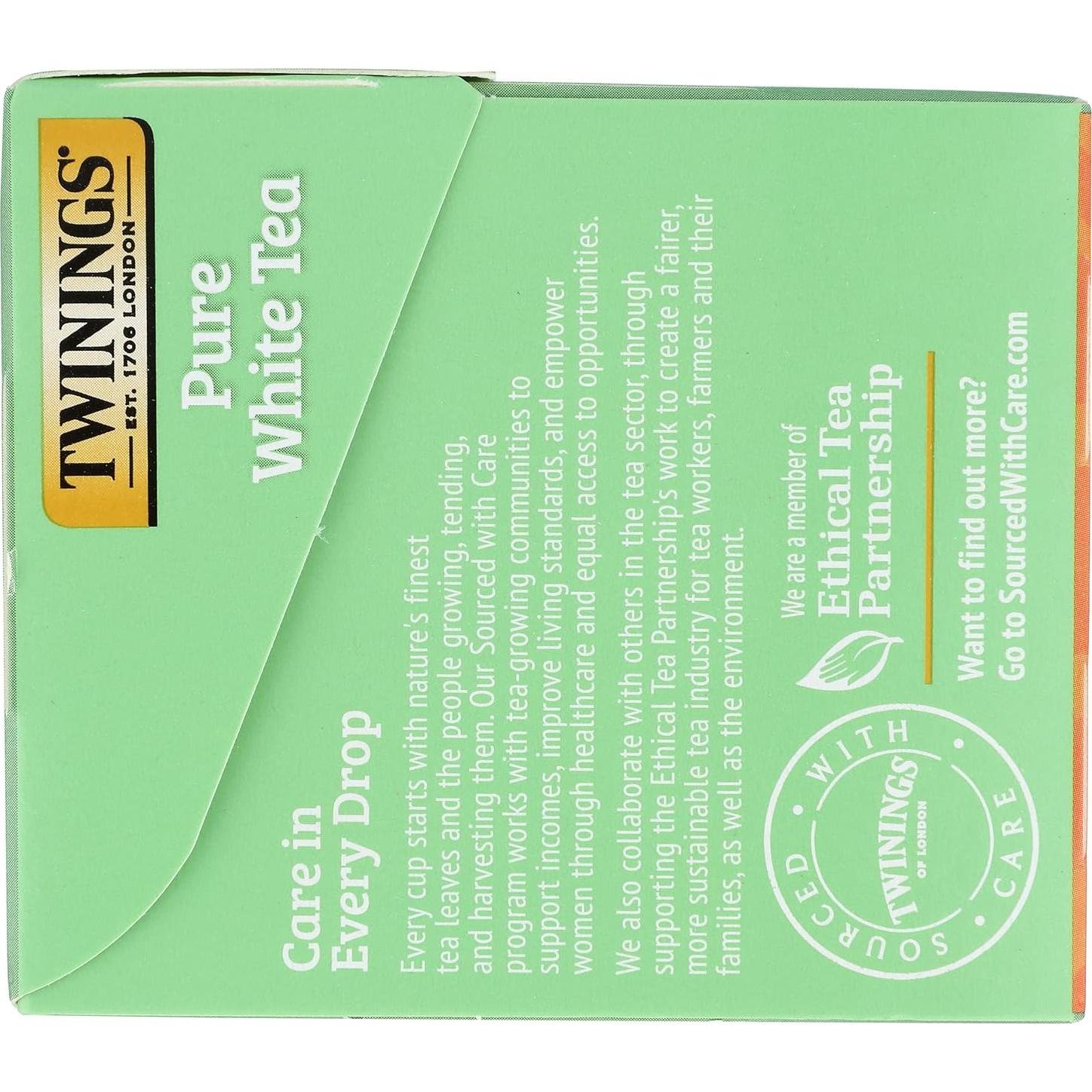 Té Blanco Puro Twining 20 Bolsitas 30g - Apoya Inmunidad