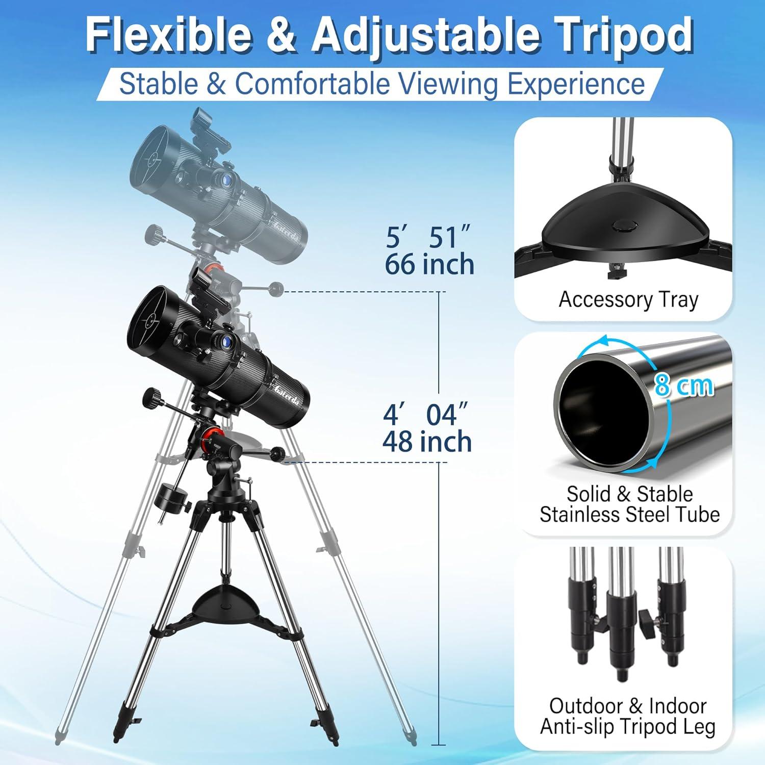 Telescopio Reflector Gaterda 150EQ Astronomía 150mm