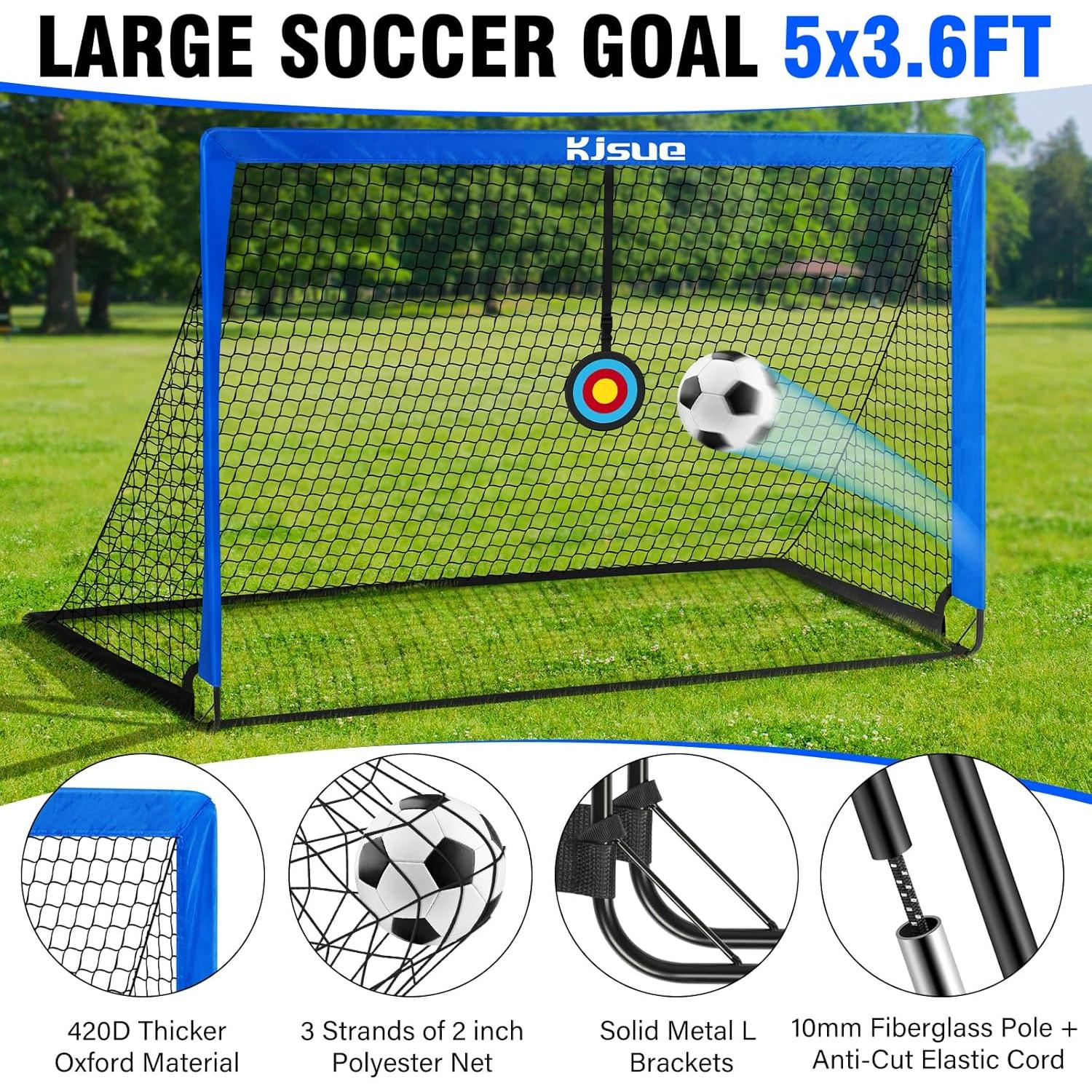 Porterías de Fútbol KJSUE para Niños 152x109cm - Juego Completo