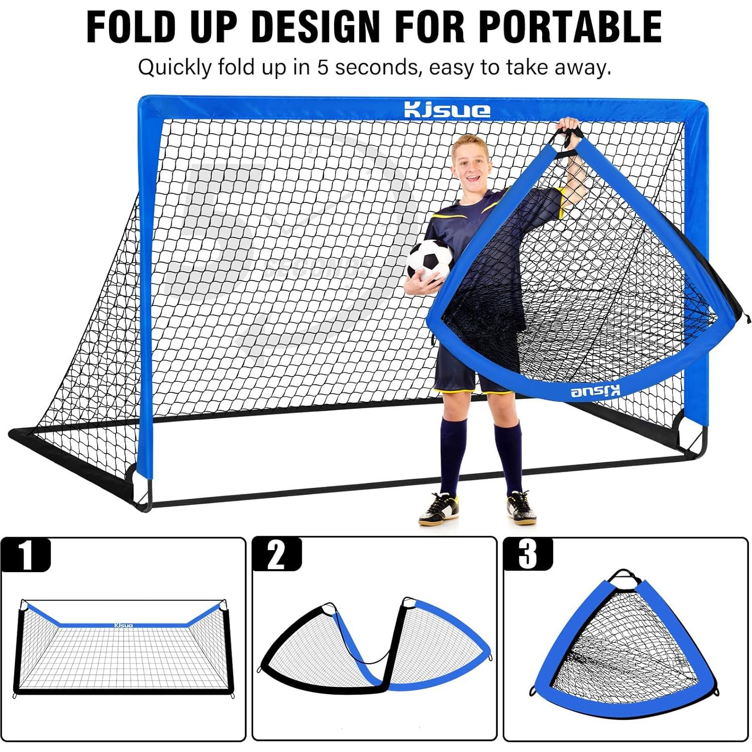 Porterías de Fútbol KJSUE para Niños 152x109cm - Juego Completo