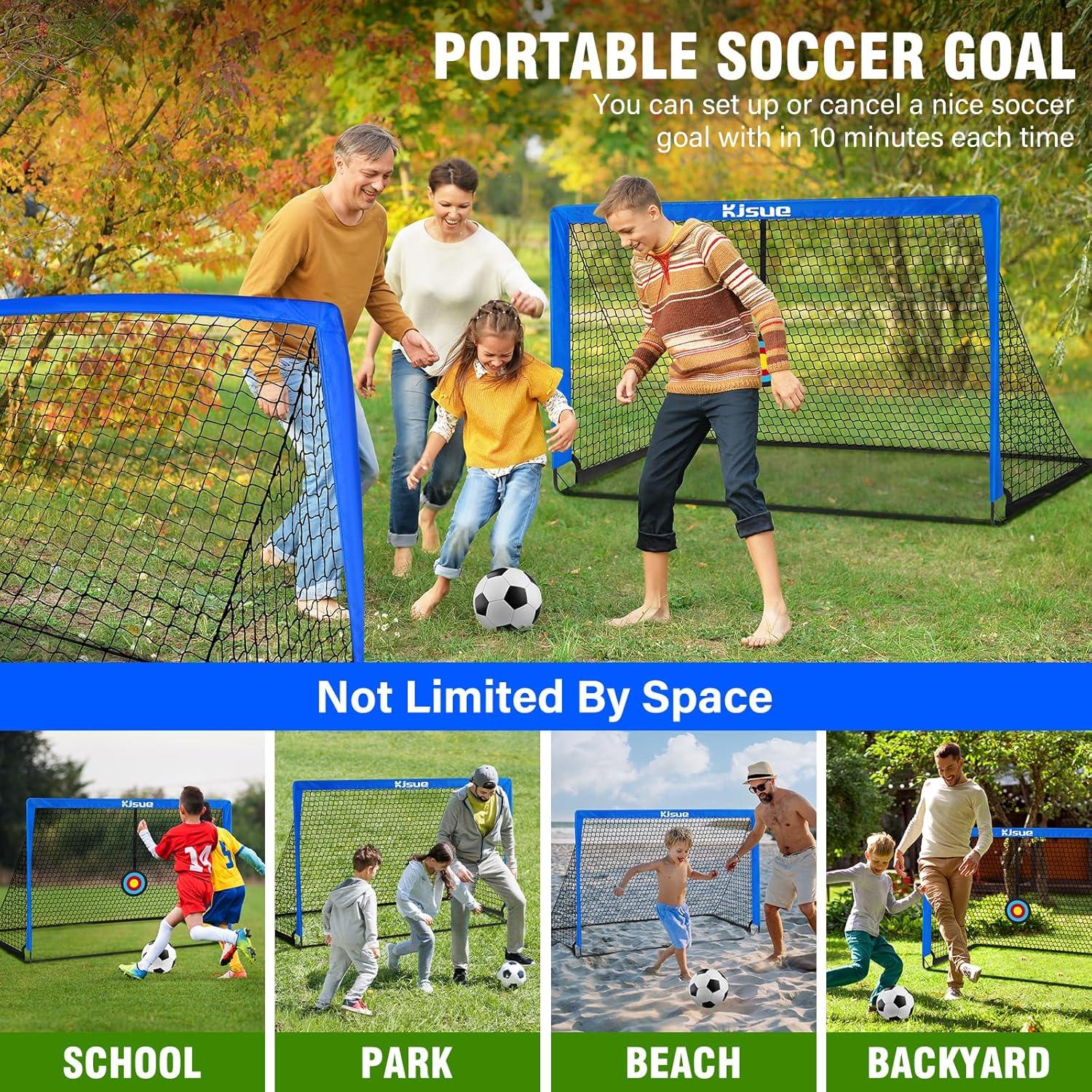 Porterías de Fútbol KJSUE para Niños 152x109cm - Juego Completo