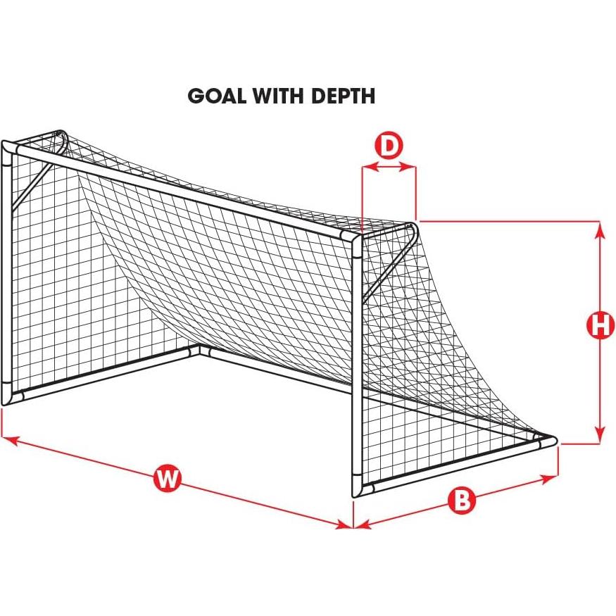 Red de Fútbol Trenzada Kwik Goal 2.13x6.4m Polipropileno