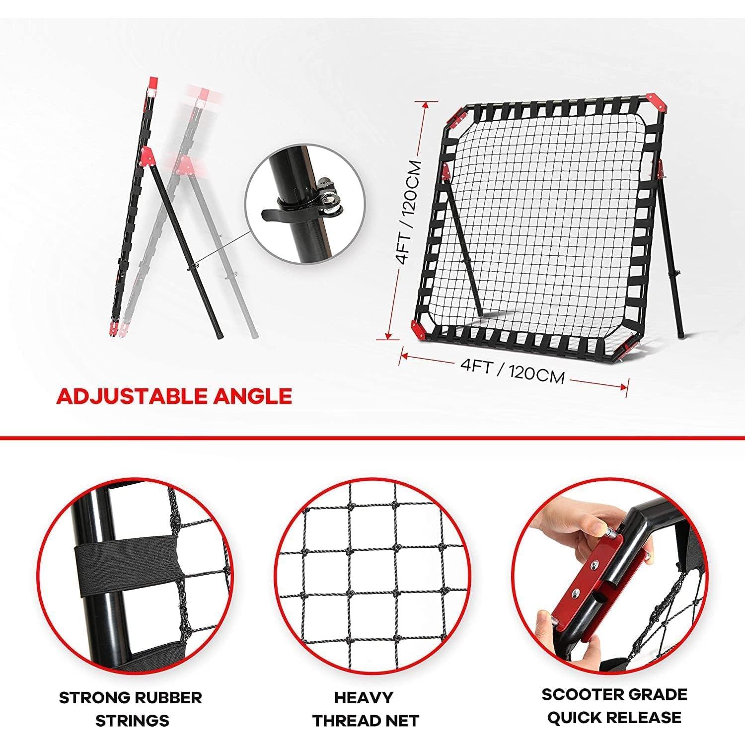 Rebotador de Fútbol Portátil NET PLAYZ 1.22m x 1.22m Ajustable