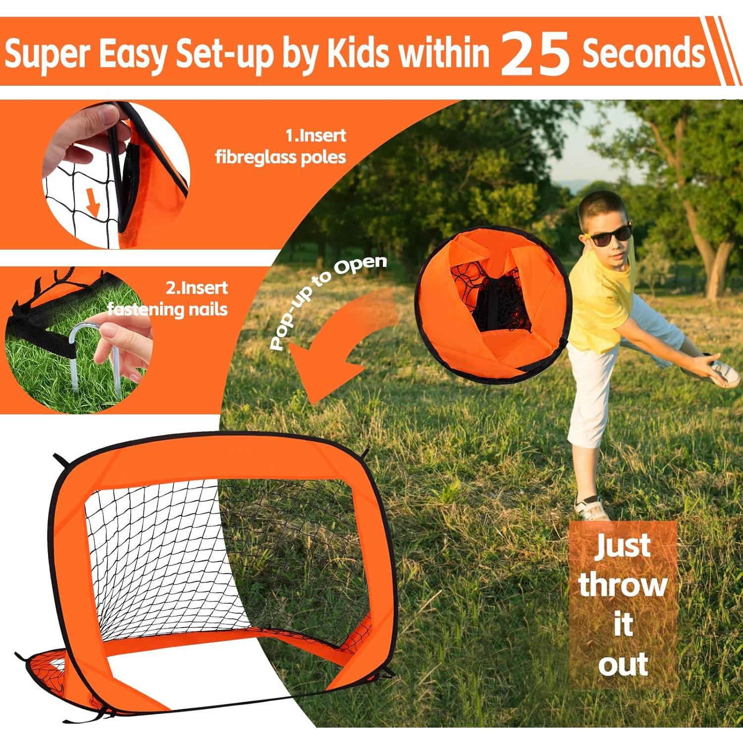 Portería de Fútbol Plegable YUUKILAX 1.0x0.7m Portátil