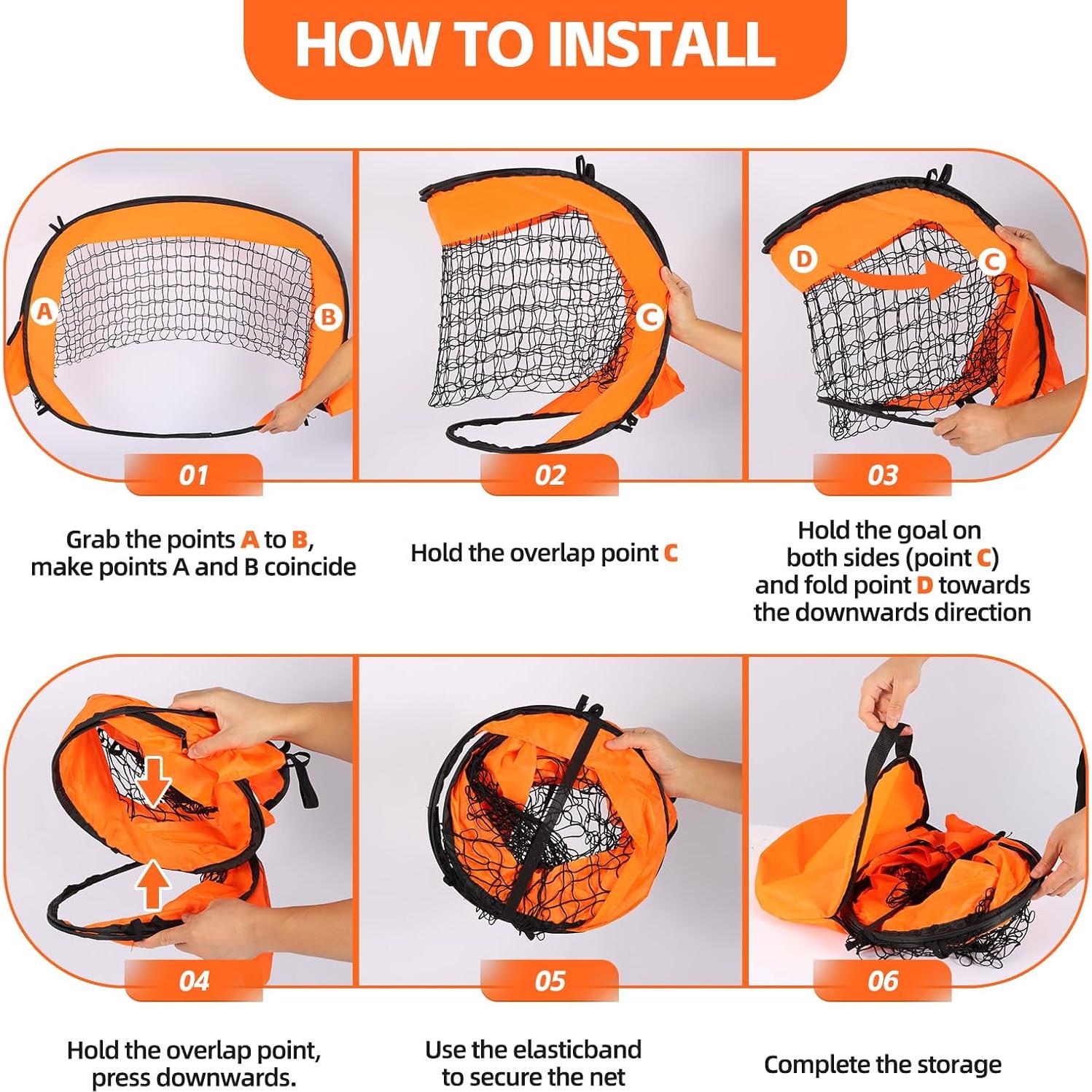 Portería de Fútbol Plegable YUUKILAX 1.0x0.7m Portátil