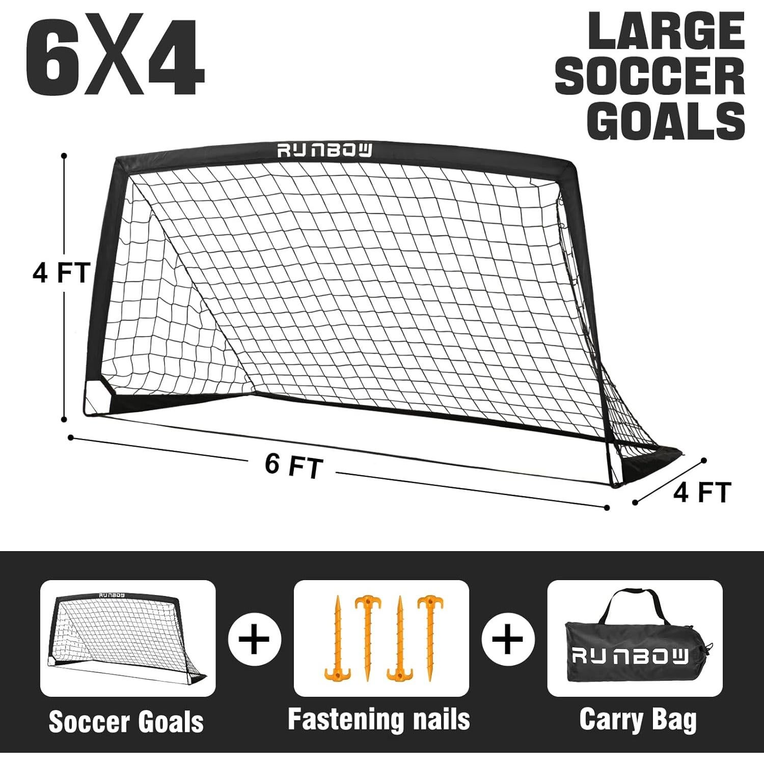 Portería de Fútbol RUNBOW 183x122 cm Plegable con Bolsa