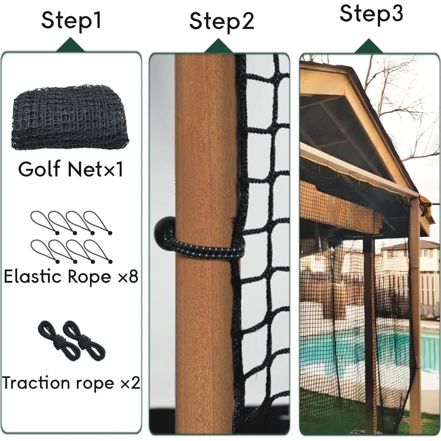 Red de Práctica de Golf Parslue 3x3m Nylon Resistente