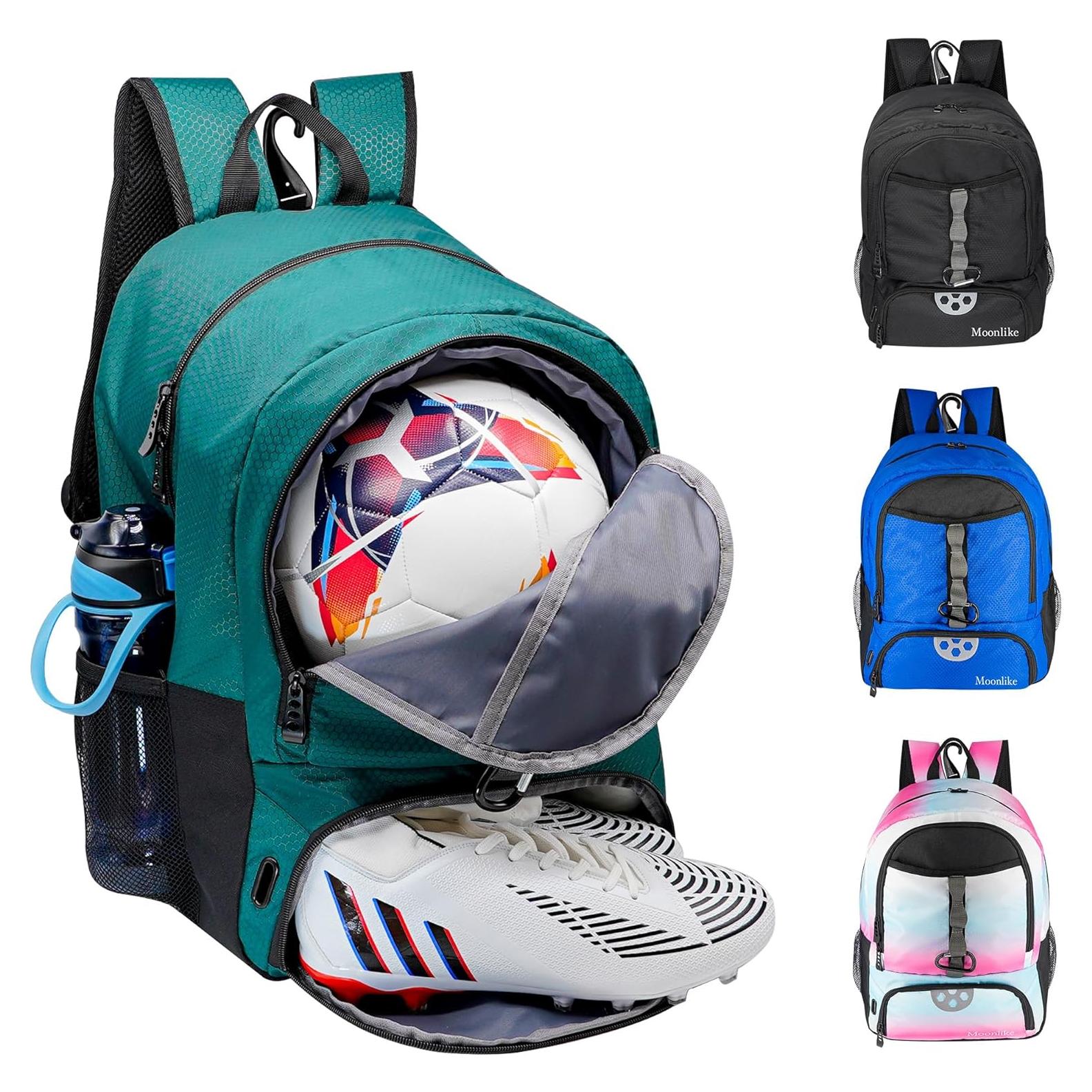 Mochila de Fútbol Juvenil Moonlike Verde con Compartimentos