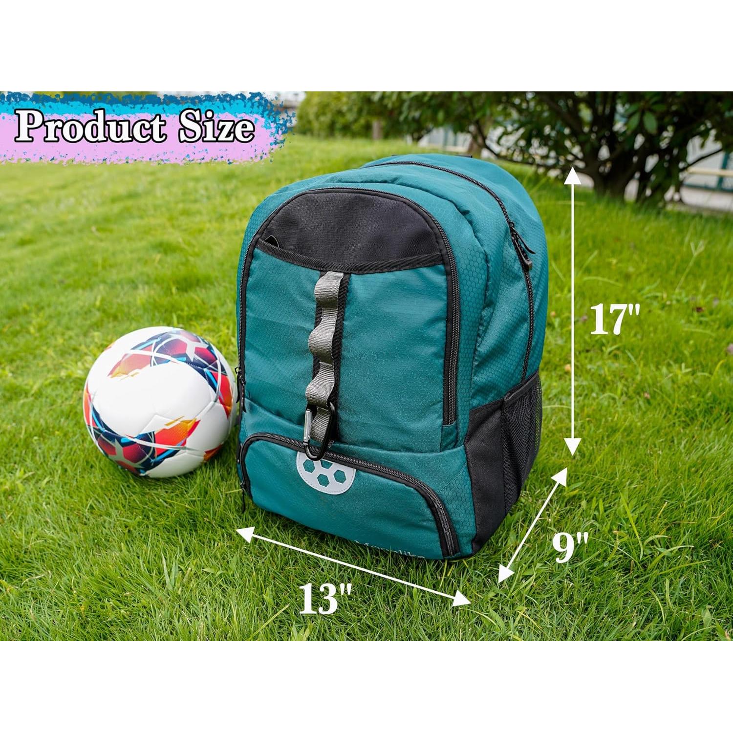 Mochila de Fútbol Juvenil Moonlike Verde con Compartimentos
