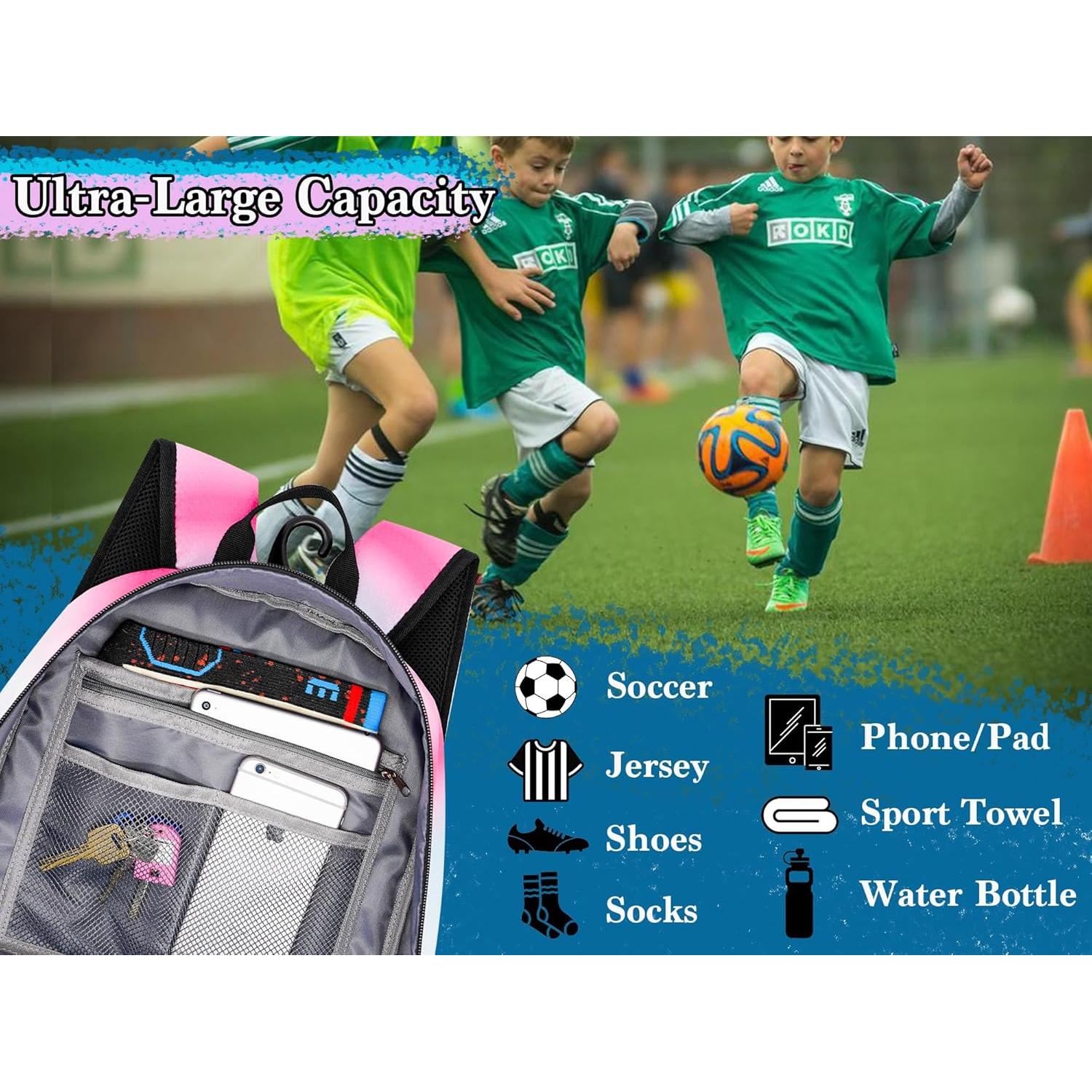 Mochila de Fútbol Juvenil Moonlike Verde con Compartimentos