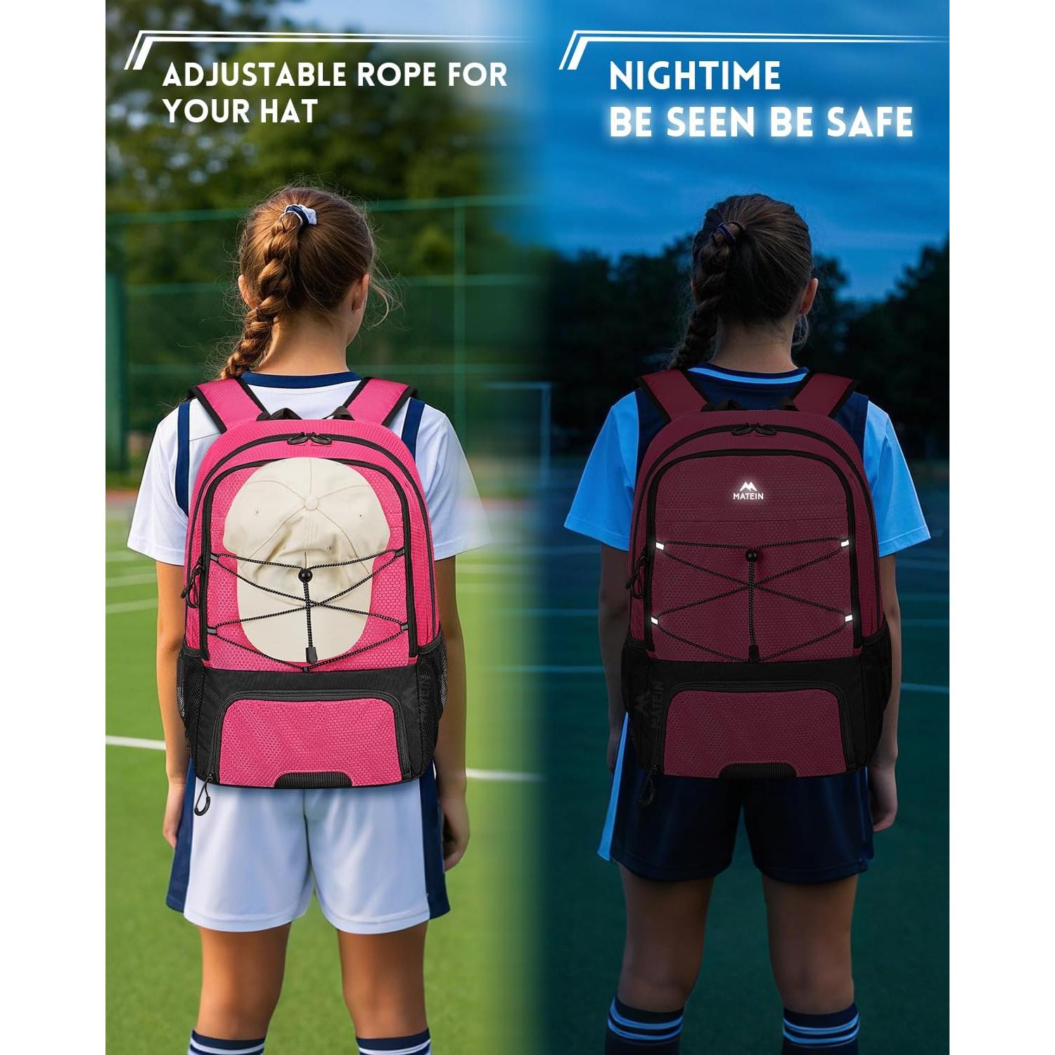 Mochila Deportiva MATEIN Rosa para Niñas con Compartimentos