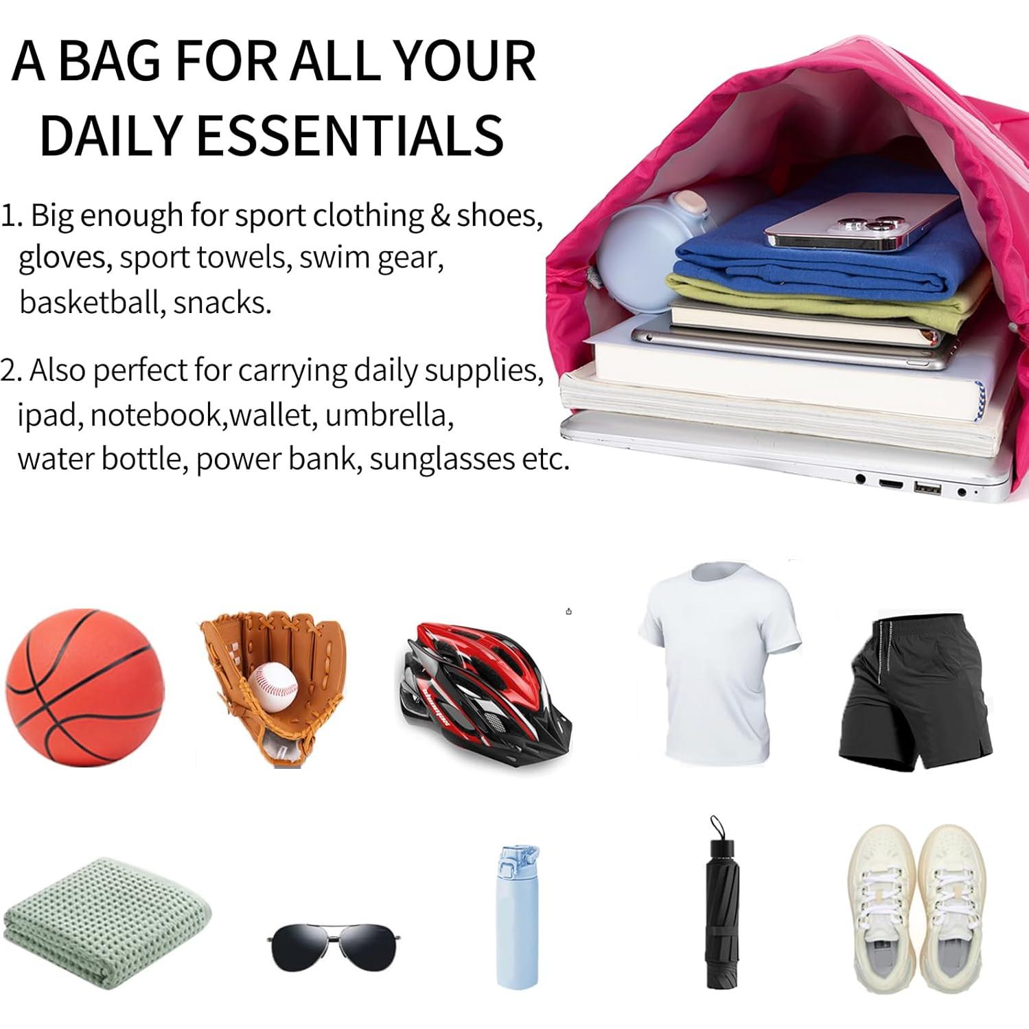 Mochila de Cuerda Deportiva Veious Rosa 48.3x33x15.2cm