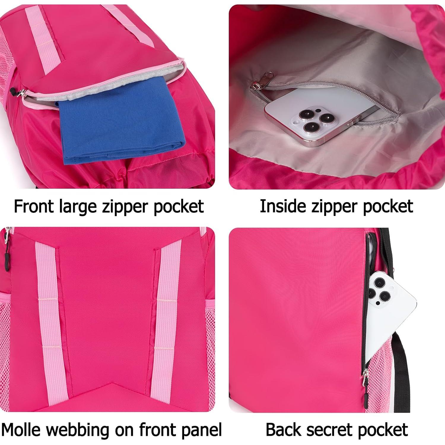 Mochila de Cuerda Deportiva Veious Rosa 48.3x33x15.2cm