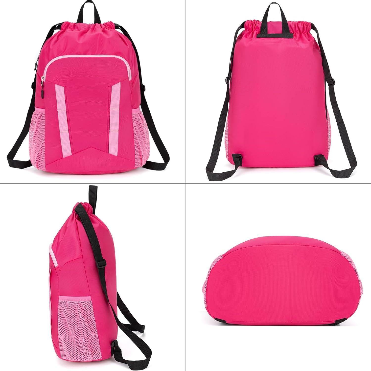 Mochila de Cuerda Deportiva Veious Rosa 48.3x33x15.2cm