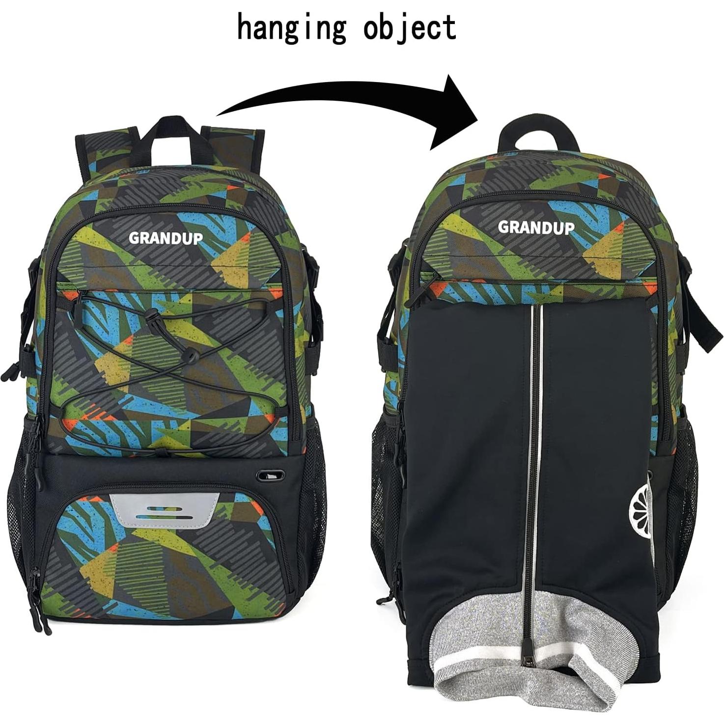 Mochila de Baloncesto GRANDUP 28L con Compartimentos para Zapatos y Balón