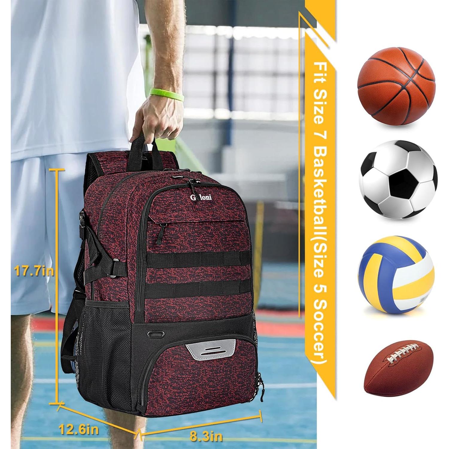 Mochila Deportiva Goloni para Baloncesto y Fútbol - Rojo