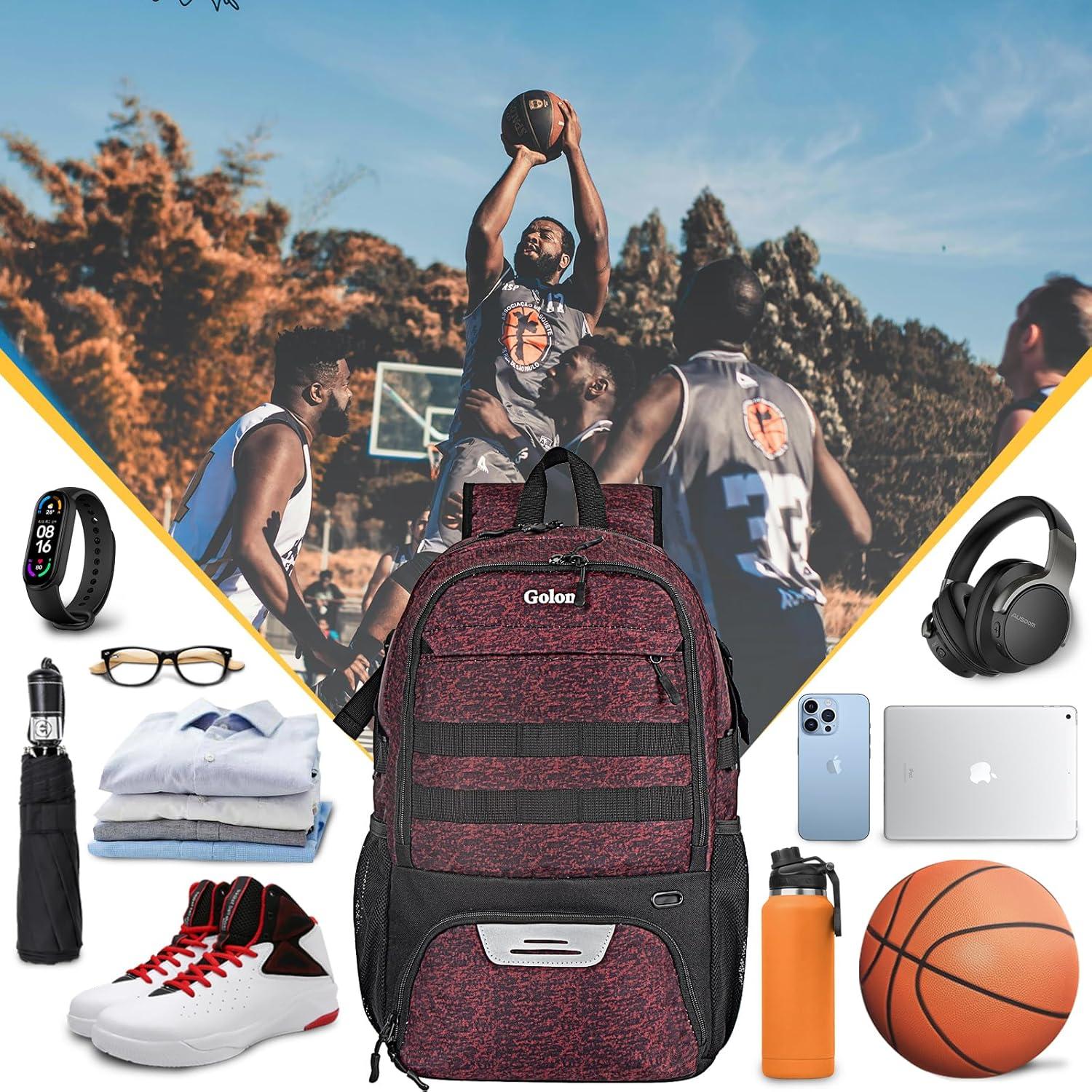 Mochila Deportiva Goloni para Baloncesto y Fútbol - Rojo