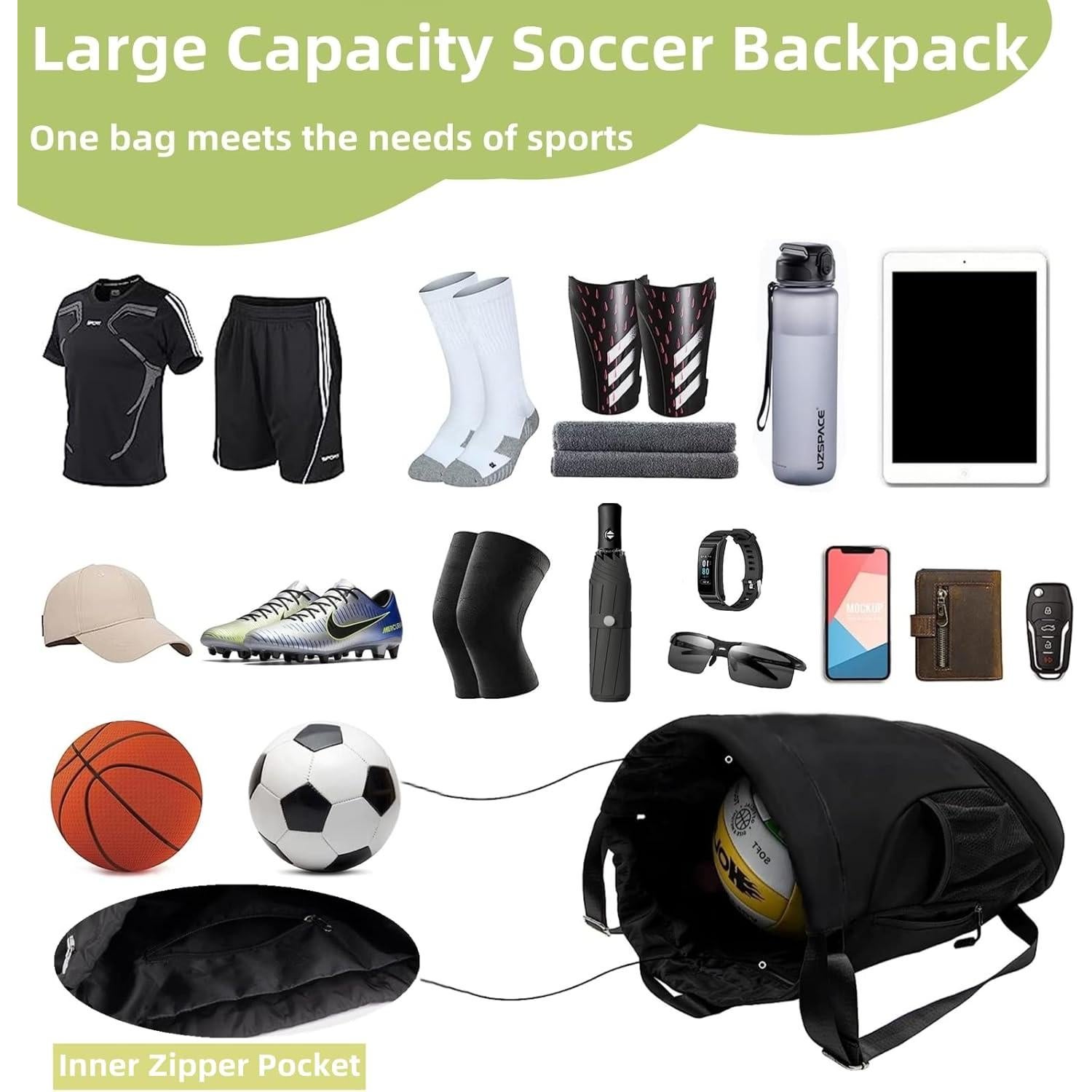 Mochila Deportiva Impermeable Suaetiai para Fútbol y Baloncesto