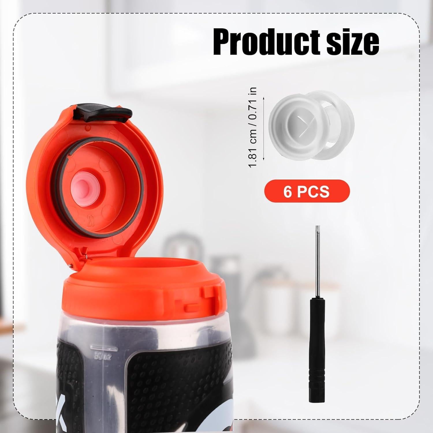 6 Válvulas de Dosificación Silicona Gosknor para Botellas Gatorade