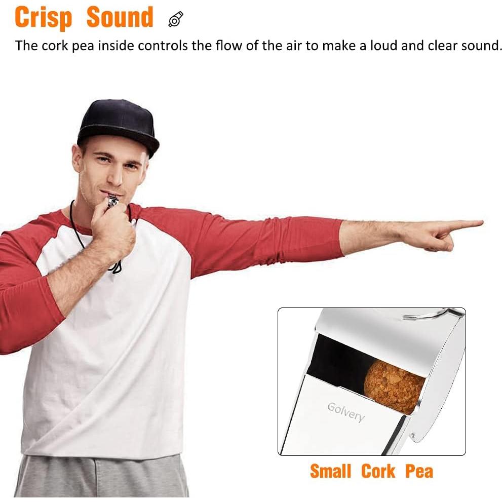 Silbato de Entrenador Golvery Metal Acero Inoxidable 1 pieza