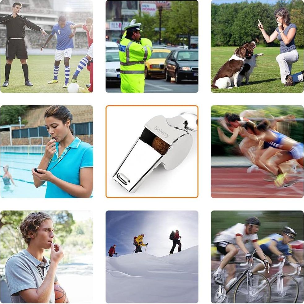 Silbato de Entrenador Golvery Metal Acero Inoxidable 1 pieza