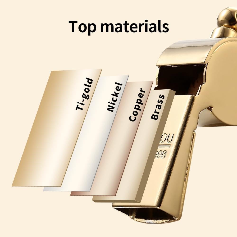 Silbato de Latón L5018CTJ Dorado con Cordón - 128dB